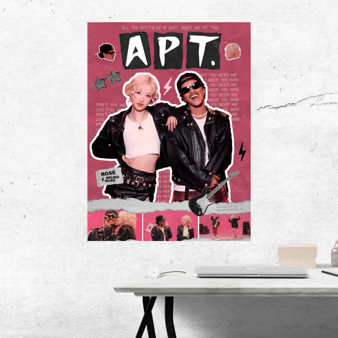 BRUNO MARS & ROSE “APT couple” poster