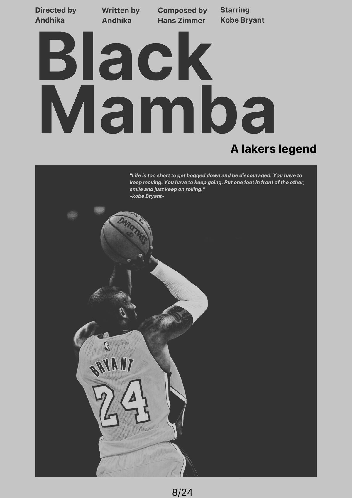 KOBE BRYANT “The Black Mamba”  poster