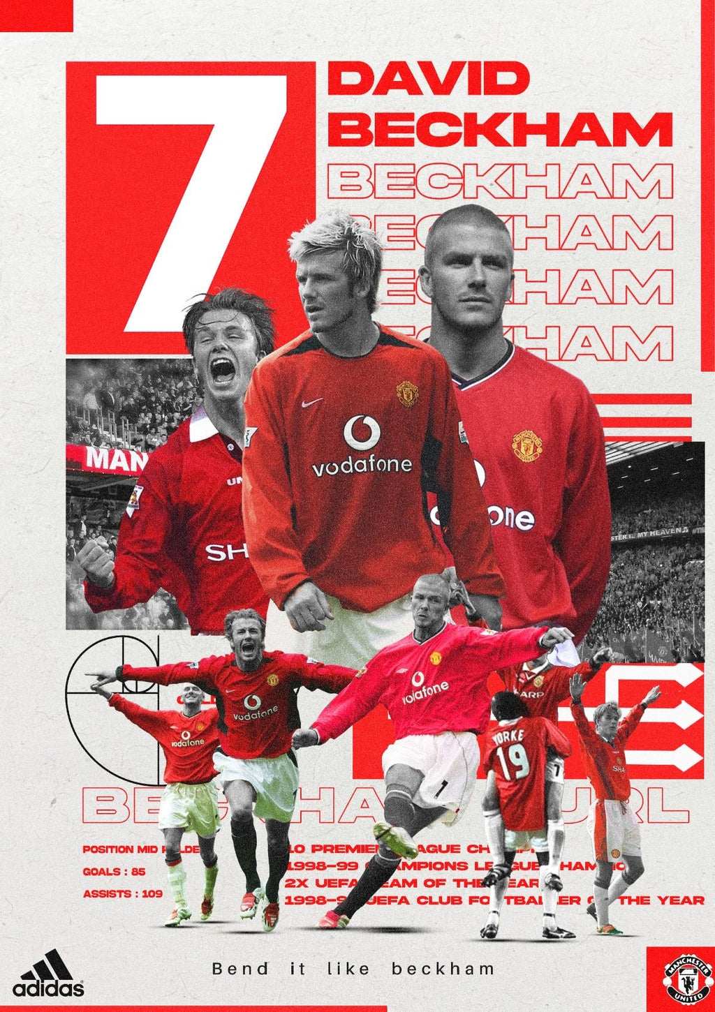David beckham 7 “Man United” poster