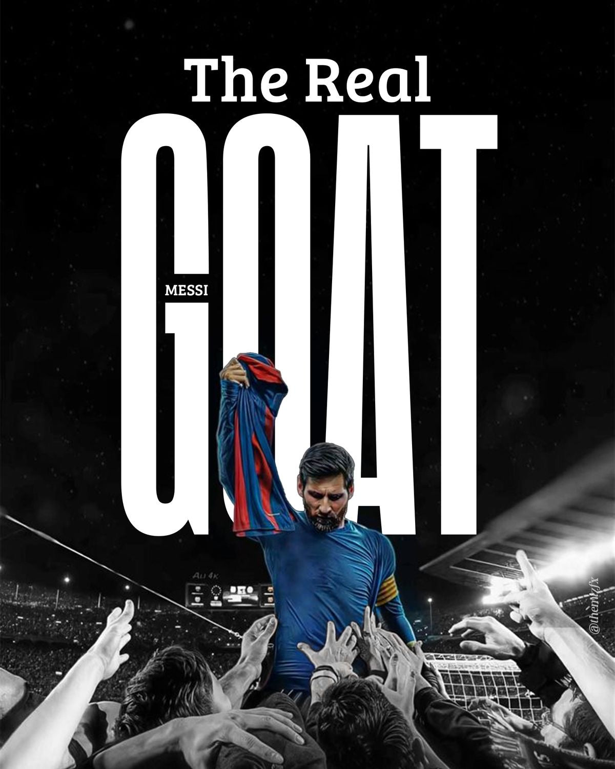 Lionel Messi “The Real Goat” football poster