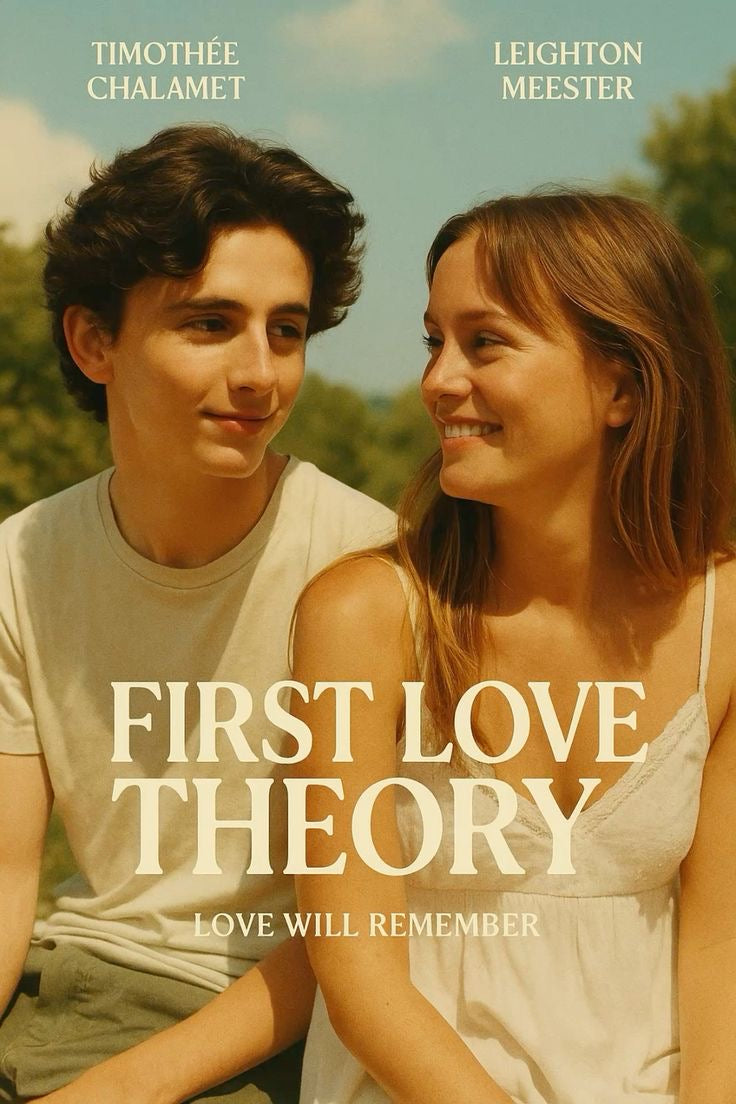 TIMOTHEE CHALAMET & LEIGHTON MEESTER “First Love Theory” Movie Poster