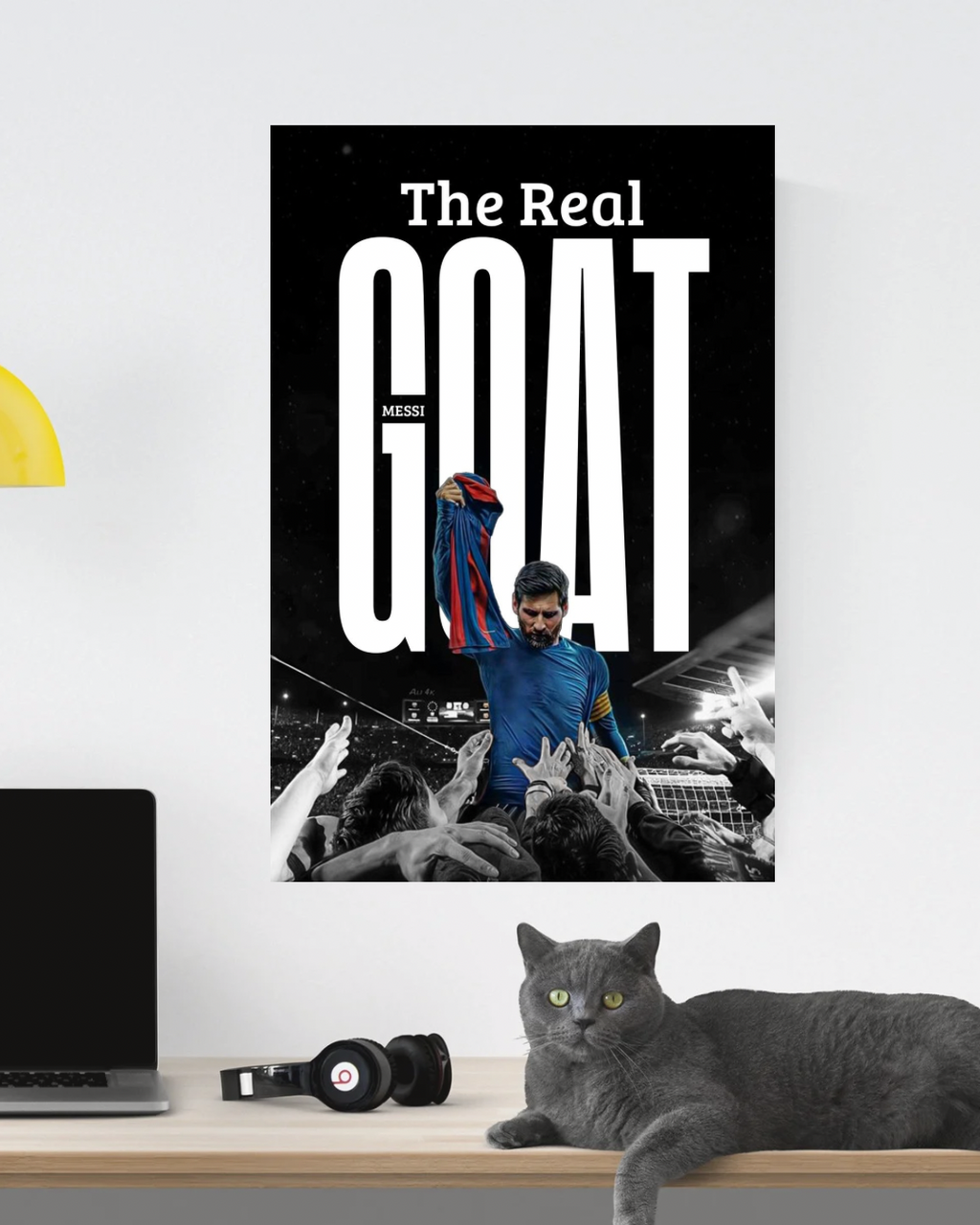 Lionel Messi “The Real Goat” football poster