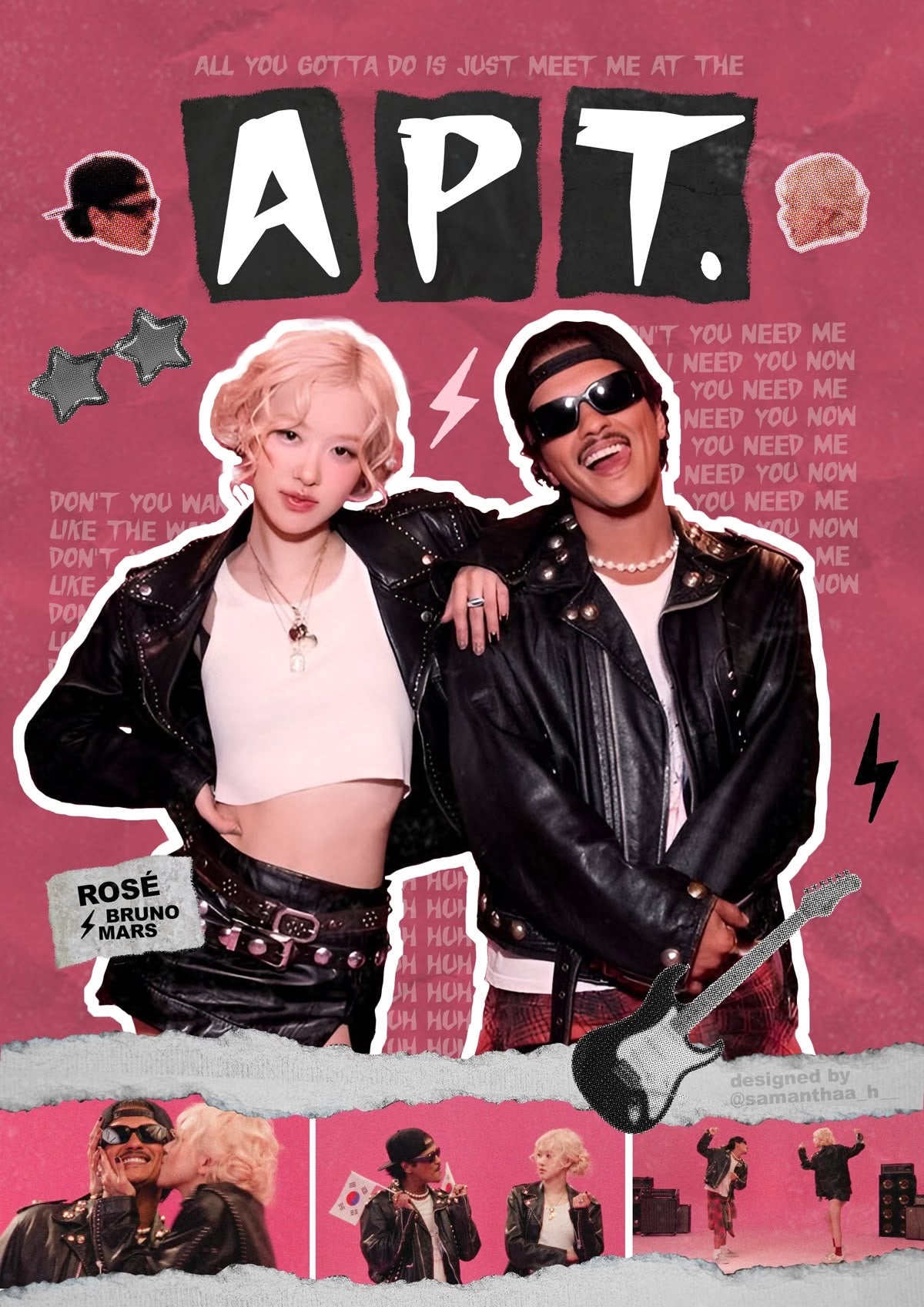 BRUNO MARS & ROSE “APT couple” poster