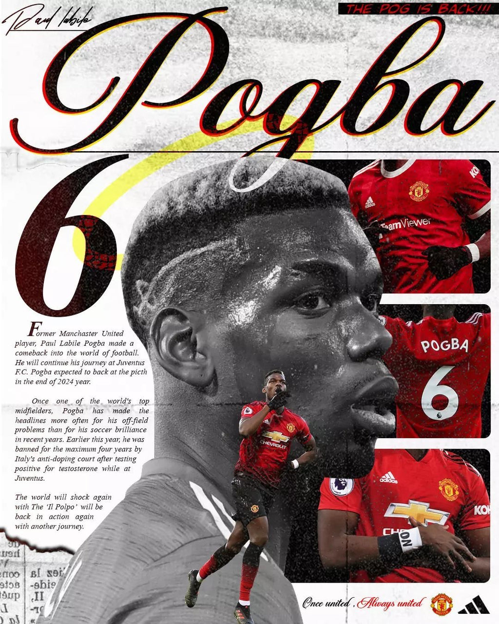 Paul pogba 6 Manchester United epic poster
